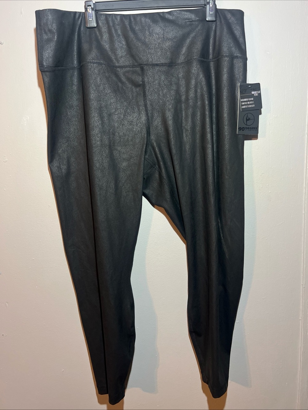 90 Degree By Reflex Black Faux Leather Leggings